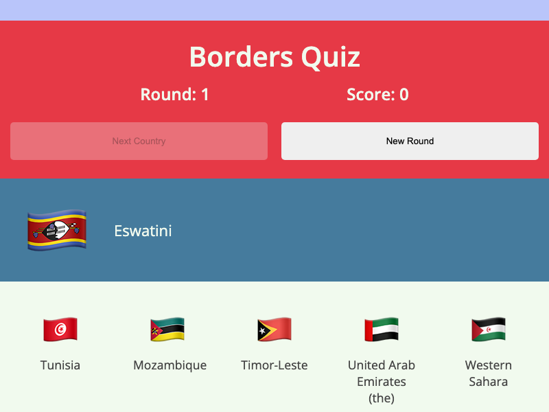 Borders Quiz