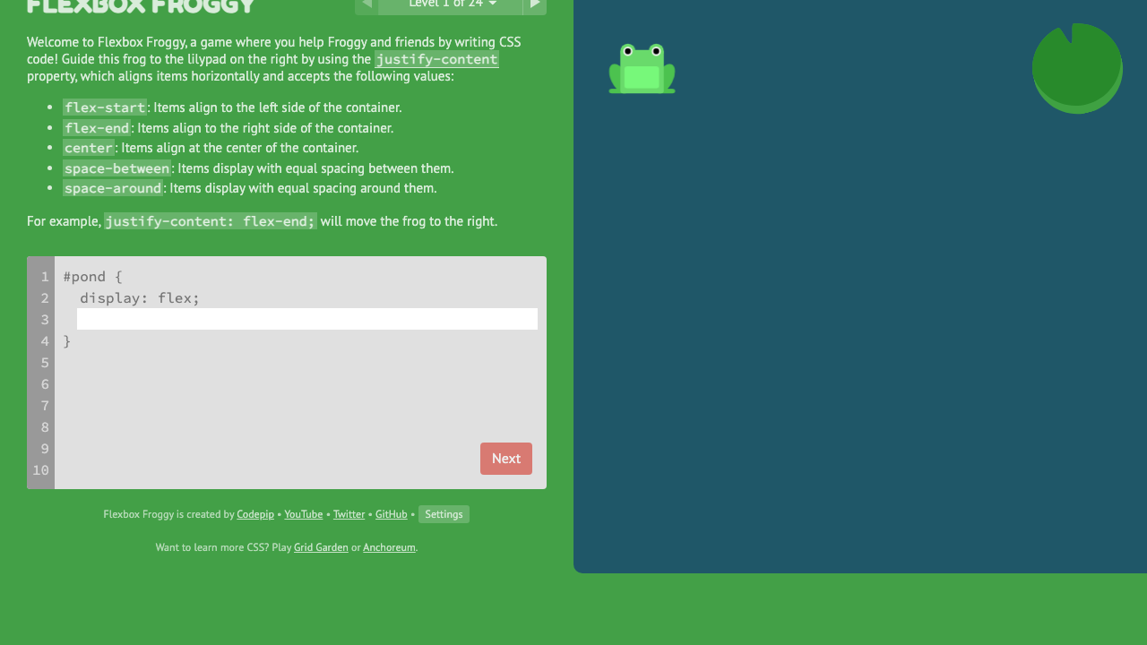 Flexbox Froggy