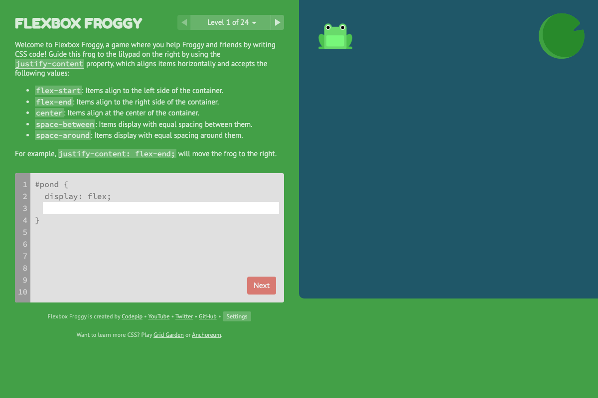 Flexbox Froggy